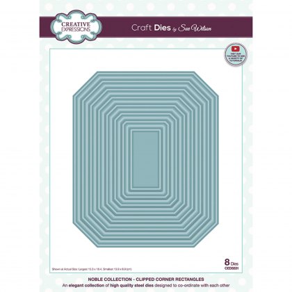 Sue Wilson Craft Dies Noble Collection Clipped Corner Rectangles | Set of 8
