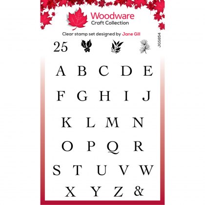 Woodware Clear Stamps Alphabet Tiles | Set of 31