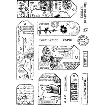 Woodware Clear Stamps Tag Collection | Set of 16