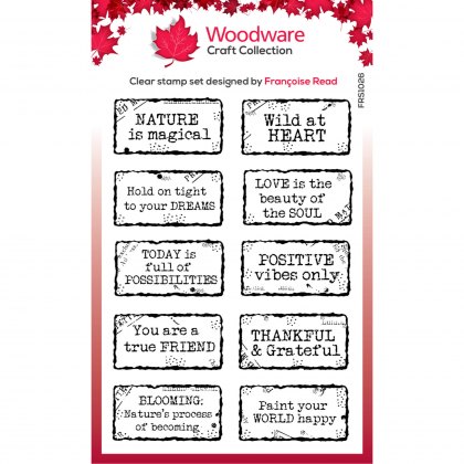 Woodware Clear Stamps Distressed Labels | Set of 10