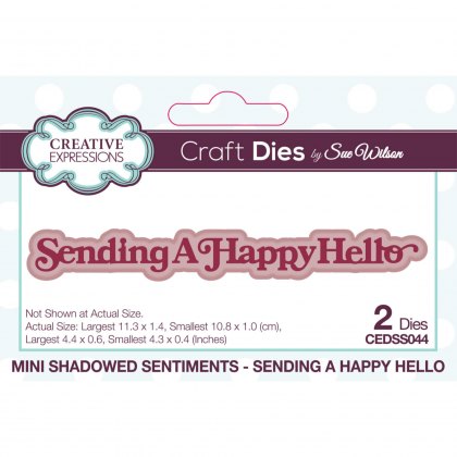 Sue Wilson Craft Dies Mini Shadowed Sentiments Collection Sending A Happy Hello | Set of 2