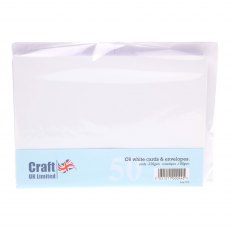 Craft UK C6 White Cards & Envelopes | Pack of 50