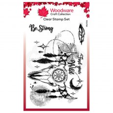 Woodware Clear Stamps Skull | Set of 3