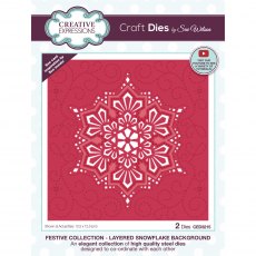 Sue Wilson Craft Dies Festive Collection Layered Snowflake Background | Set of 2