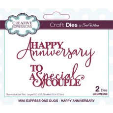 Sue Wilson Craft Dies Mini Expressions Duos Collection Happy Anniversary | Set of 2