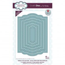 Sue Wilson Craft Dies Noble Collection Scalloped End Rectangles | Set of 6