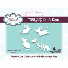 Creative Expressions Craft Dies Paper Cuts Collection Mini Purrfect Pals | Set of 4