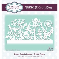 Creative Expressions Craft Dies Paper Cuts Collection Thistle Patch Edger | Set of 2