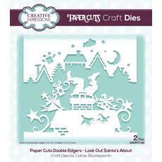 Creative Expressions Craft Dies Paper Cuts Collection Look Out Santa's About Edger | Set of 2