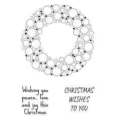 Woodware Clear Stamps Bubble Holiday Wreath | Set of 3