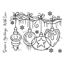 Woodware Clear Stamps Frosted Baubles | Set of 3