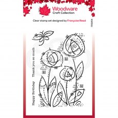 Woodware Clear Stamps Flower Blooms | Set of 4