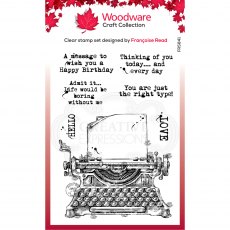 Woodware Clear Stamps Vintage Typewriter | Set of 7