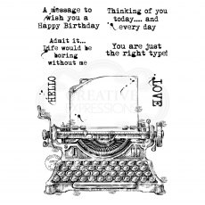 Woodware Clear Stamps Vintage Typewriter | Set of 7