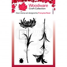 Woodware Clear Stamps Mini Flower Silhouettes | Set of 3