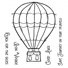 Woodware Clear Stamps Hot Air Balloon | Set of 5