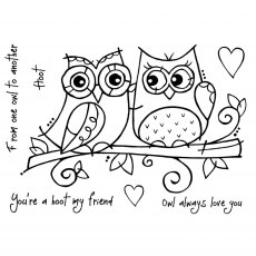 Woodware Clear Stamps Owl Love | Set of 7