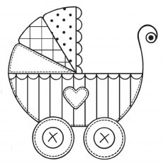 Woodware Clear Stamps Pram