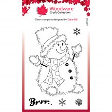 Woodware Clear Stamps Festive Fuzzies Snowman | Set of 4