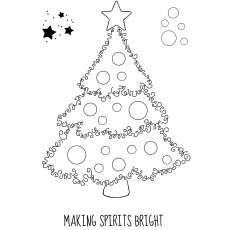 Woodware Clear Stamps Festive Fuzzies Christmas Tree | Set of 4
