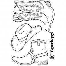 Woodware Clear Stamps Cowboy Boots | Set of 4