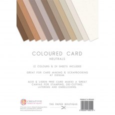 The Paper Boutique Everyday A4 Coloured Card Neutrals | 24 sheets