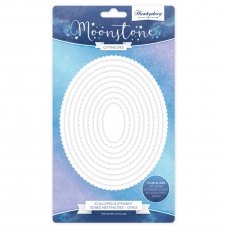 Hunkydory Moonstone Scalloped & Straight Edged Nesting Dies Ovals | Set of 10