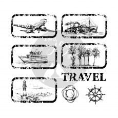 Two Jays Vintage Travel Stamps Travel Tags | Set of 8