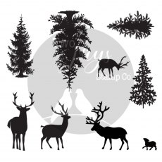 Two Jays Finger Stamps Trees & Deers | Set of 9