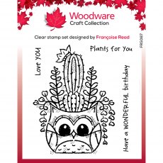 Woodware Clear Stamps Owl Planter | Set of 4
