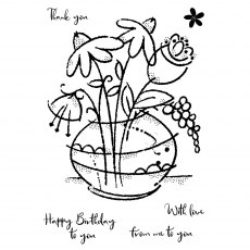 Woodware Clear Stamps Floral Bouquet | Set of 6