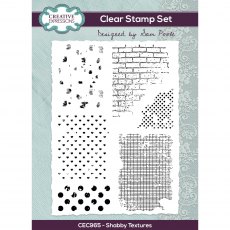 Creative Expressions Sam Poole Clear Stamp Set Shabby Textures | Set of 6