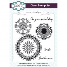Jamie Rodgers Clear Stamp Set Tea Bag Folding Circles | Set of 6