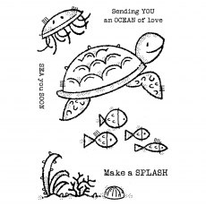 Woodware Clear Stamps Sea Turtle | Set of 7