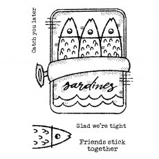 Woodware Clear Stamps Sardine Tin | Set of 5