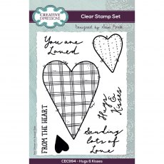 Creative Expressions Sam Poole Clear Stamp Set Hugs & Kisses | Set of 7