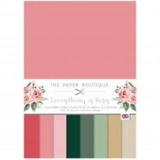 The Paper Boutique Everything is Rosy A4 Coloured Card Collection | 24 sheets