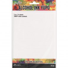Ranger Tim Holtz 5 x 7 inch Alcohol Ink Yupo White Cardstock | 10 sheets