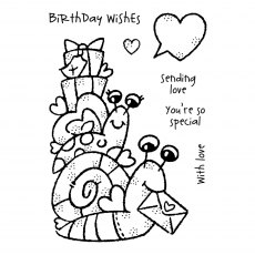 Woodware Clear Stamps Birthday Snails | Set of 7