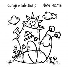 Woodware Clear Stamps Happy House Snail | Set of 3