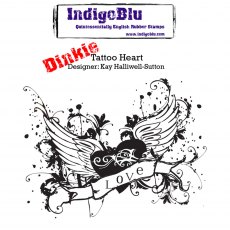 IndigoBlu A7 Rubber Mounted Stamp Dinkie Tattoo Heart