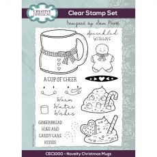 Creative Expressions Sam Poole Clear Stamp Set Novelty Christmas Mugs | Set of 13