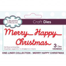 Creative Expressions Craft Dies One-Liner Collection Merry Happy Christmas | Set of 3