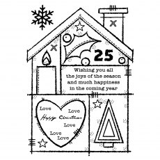 Woodware Clear Stamps Christmas House | Set of 2