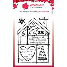 Woodware Clear Stamps Christmas House | Set of 2