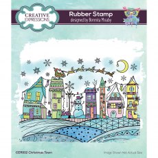 Creative Expressions Bonnita Moaby Rubber Stamp Christmas Town