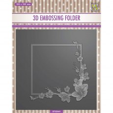 Nellie Snellen 3D Embossing Folder Square Frame Blossom