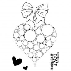 Woodware Clear Stamps Big Bubble Bauble Heart | Set of 4