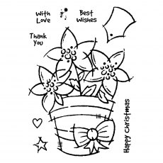 Woodware Clear Stamps Potted Poinsettias | Set of 9