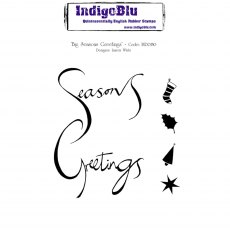 IndigoBlu A6 Rubber Mounted Stamp Big Seasons Greetings | Set of 5